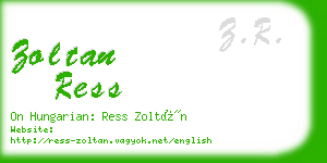 zoltan ress business card